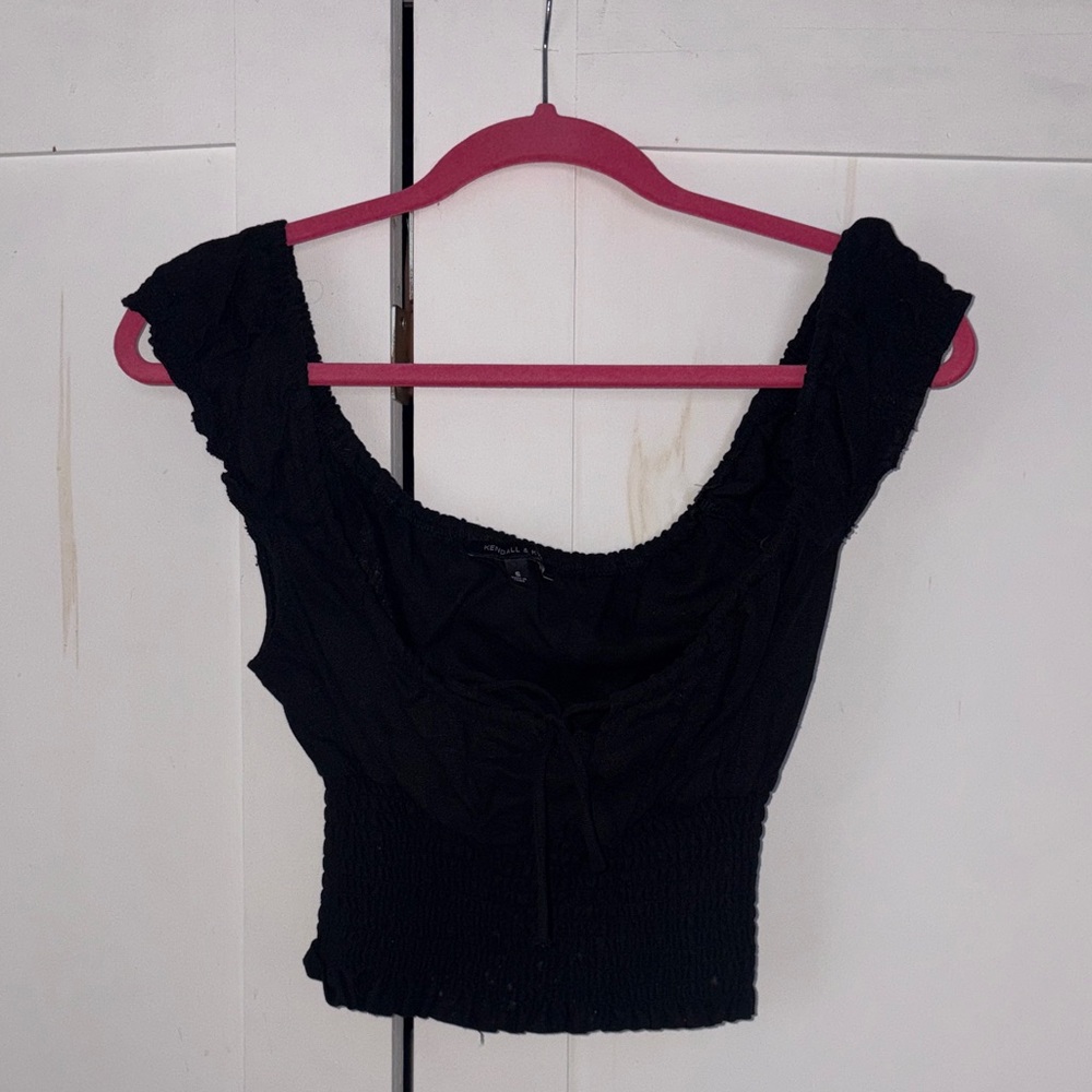 Kendall & Kylie Black Crop Top